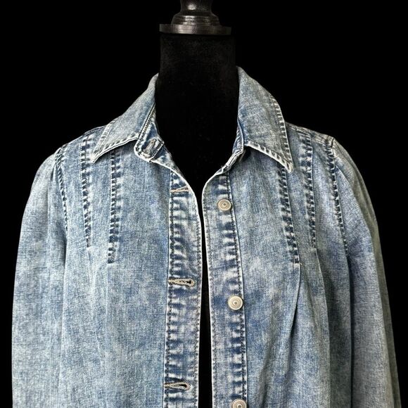 NWT LOGO Denim Shirt XXS - Picture 2 of 8